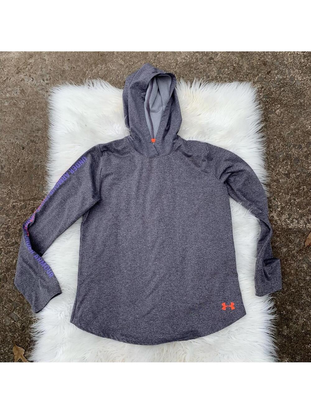 Under Armour Girls Gray Logo Hoodie Size YXL